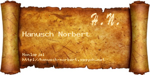 Hanusch Norbert névjegykártya